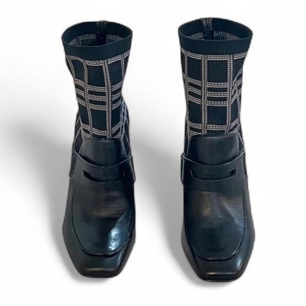 Louise et Cie Izel Sock Bootie Black Leather Size 8.5 / 38.5 - Picture 2 of 6